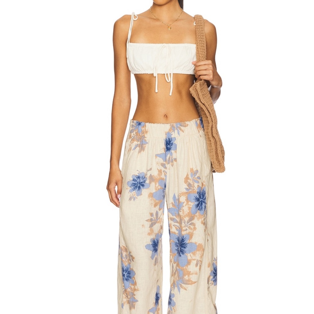 Free People Days End Linen Wide-Leg Pants